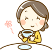 お茶をする女性