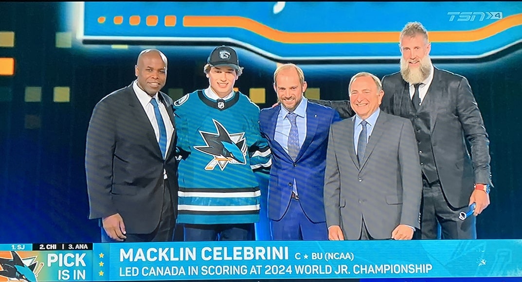 2024 NHL Entry Draft highlights: Celebrini goes first overall, Leafs draft a centre, acquire rights to veteran D Chris Tanev