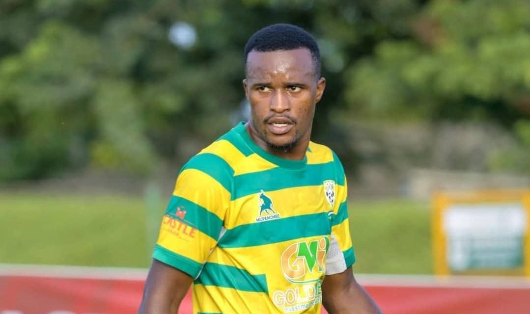 Eswatini striker Sambulo Simelane in action for Hardrock