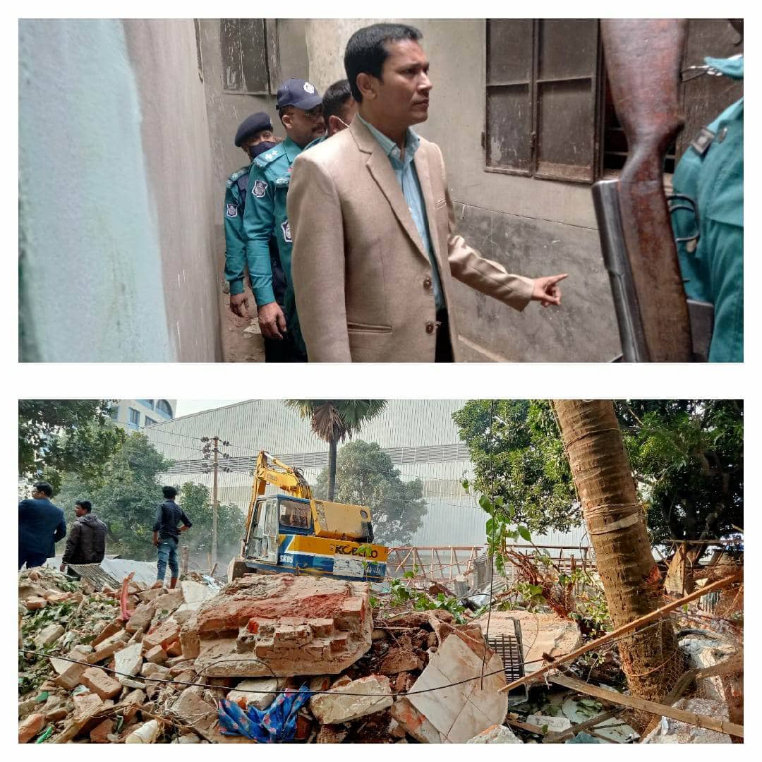 মিরপুরে উচ্ছেদ অভিযানঃ তাবানী বেভারেজের জমি উদ্ধার
