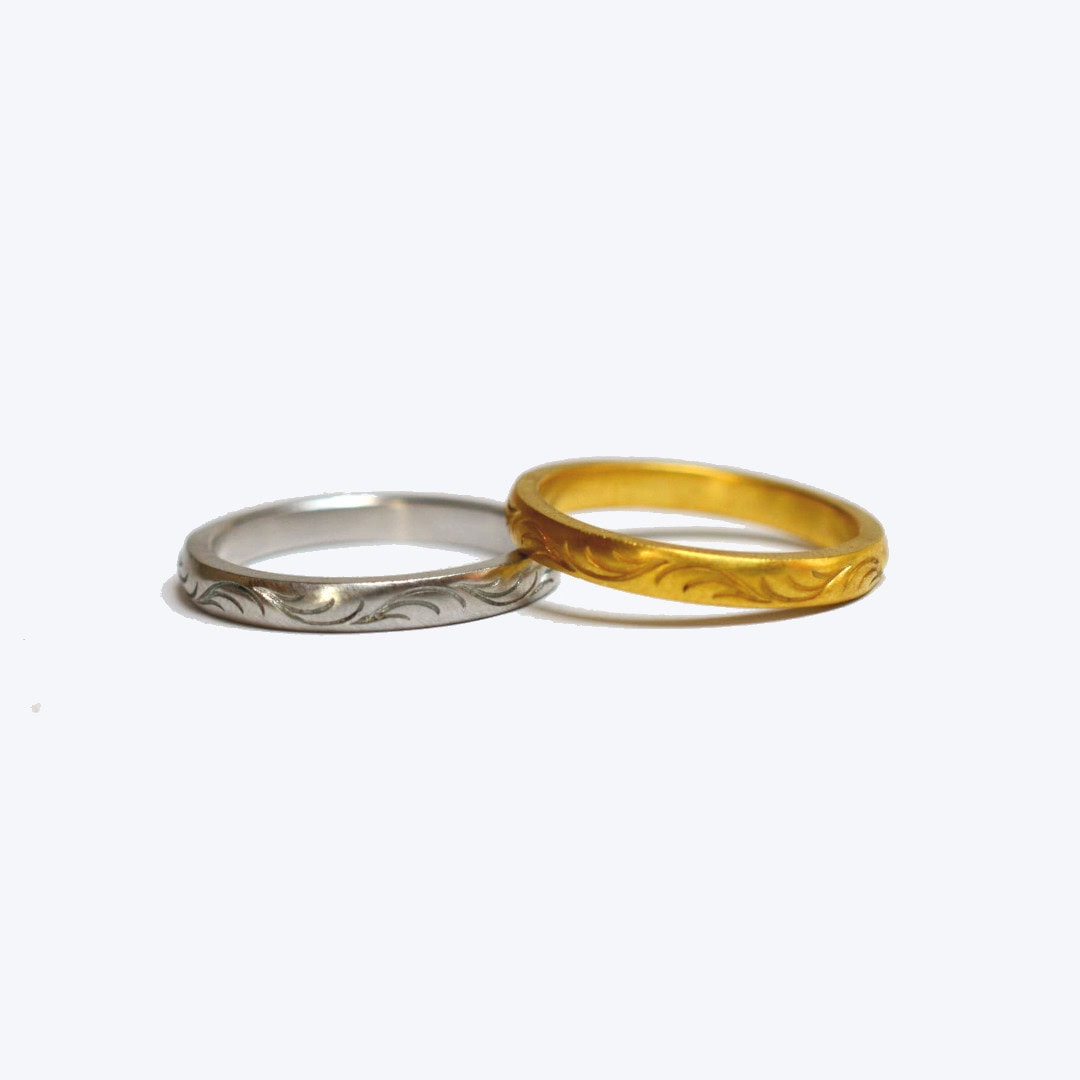オーダー結婚指輪】アラベスク(唐草)透かしリング