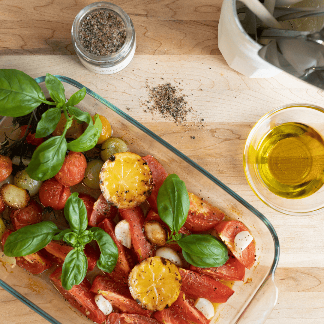 Légumes grillés au basilic et vinaigre d’ail noir_La terre du 9