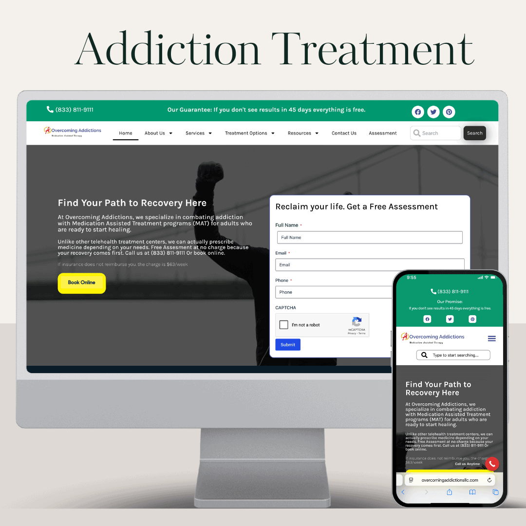 Custom Website Design and SEO for Addiction Treatment Center