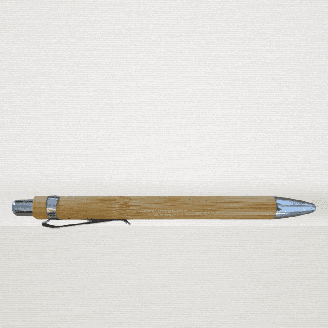 Balpen van hout en metaal, minimalistisch ontwerp, geschikt voor schrijven en kantoorgebruik.