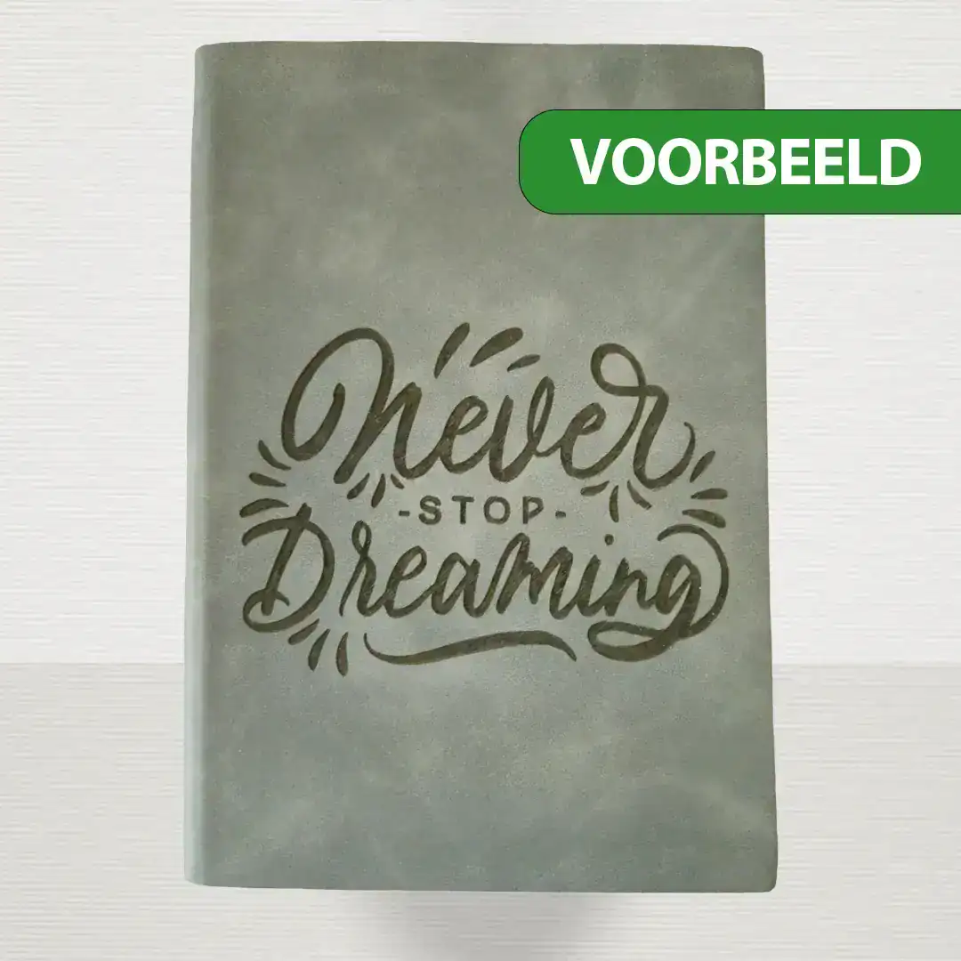 Inspirerende notitieboek met de tekst 