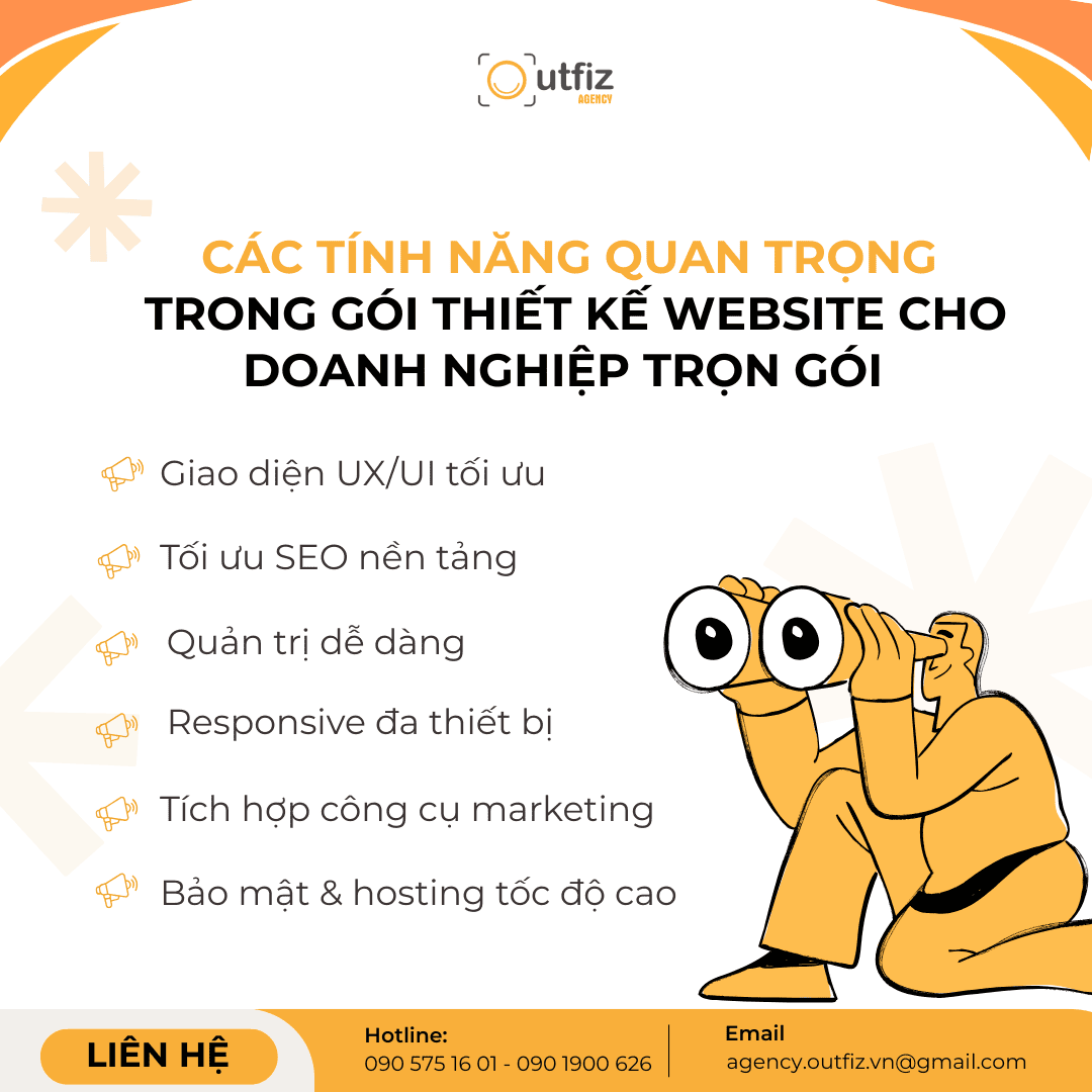 Thiết kế website cho doanh nghiệp trọn gói chuẩn thương hiệu, tối ưu SEO, tốc độ cao. Xem báo giá thiết kế website 2025 và giải pháp chuyên nghiệp từ Outfiz Agency.