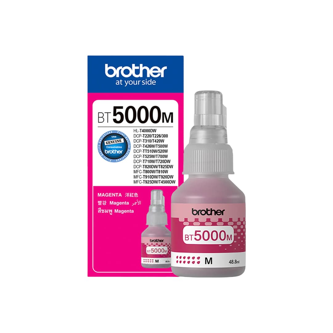 Brother 5000 Original Magenta Ink Bottle (BT5000M) – 48.8ml | Print Legend