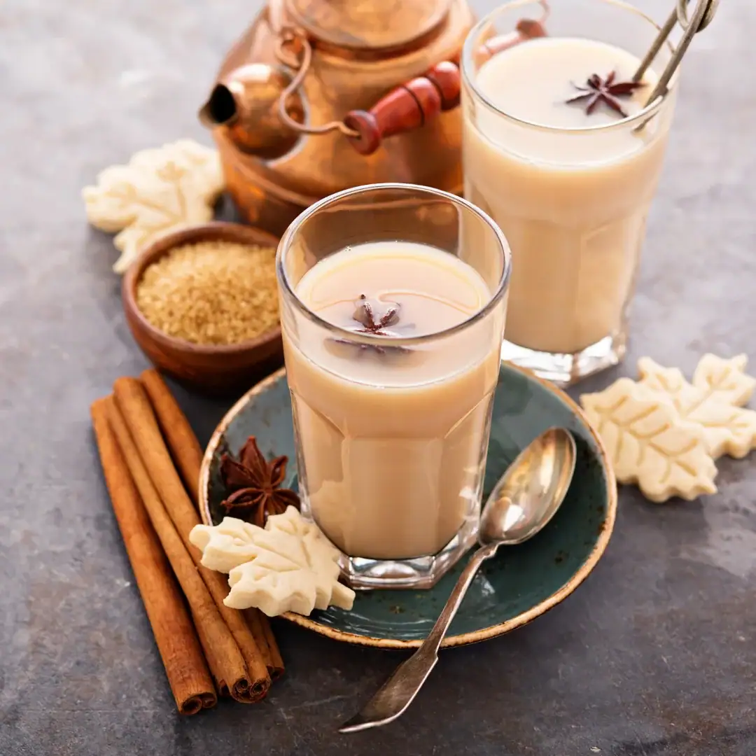 Kenyan Chai Maziwa (spiced milk tea) with cinnamon and cardamom