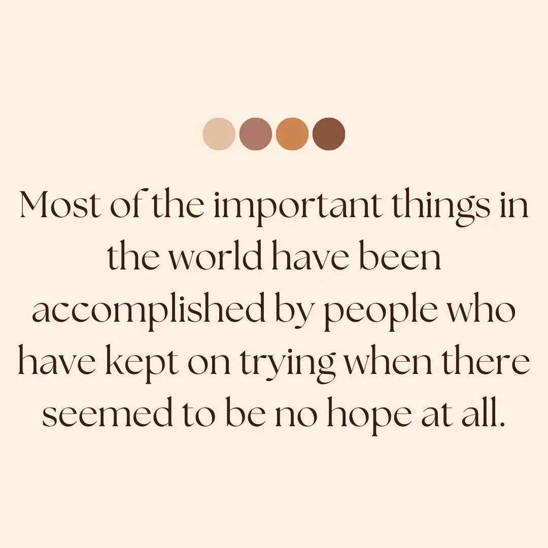 Dale Carnegie quote on persistence and hope