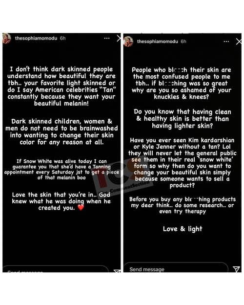 Davido’s Baby Mama, Sophia And Toolz Slam BBN Maria For Condemning Dark Skin With Her Bleaching Ad 2