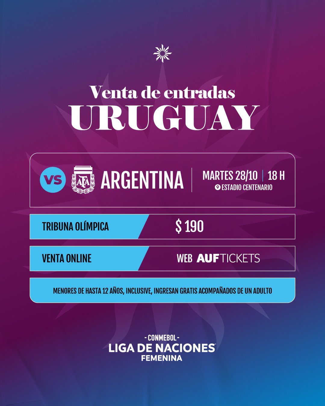 Venta de entradas Uru vs Arg LNF 2025
