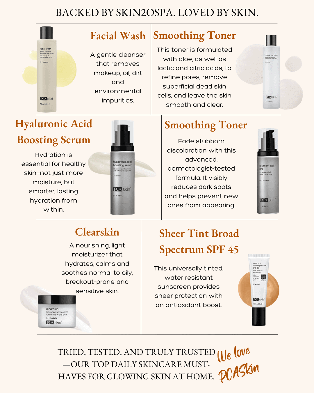 PCA Skin now available at Skin2O Spa