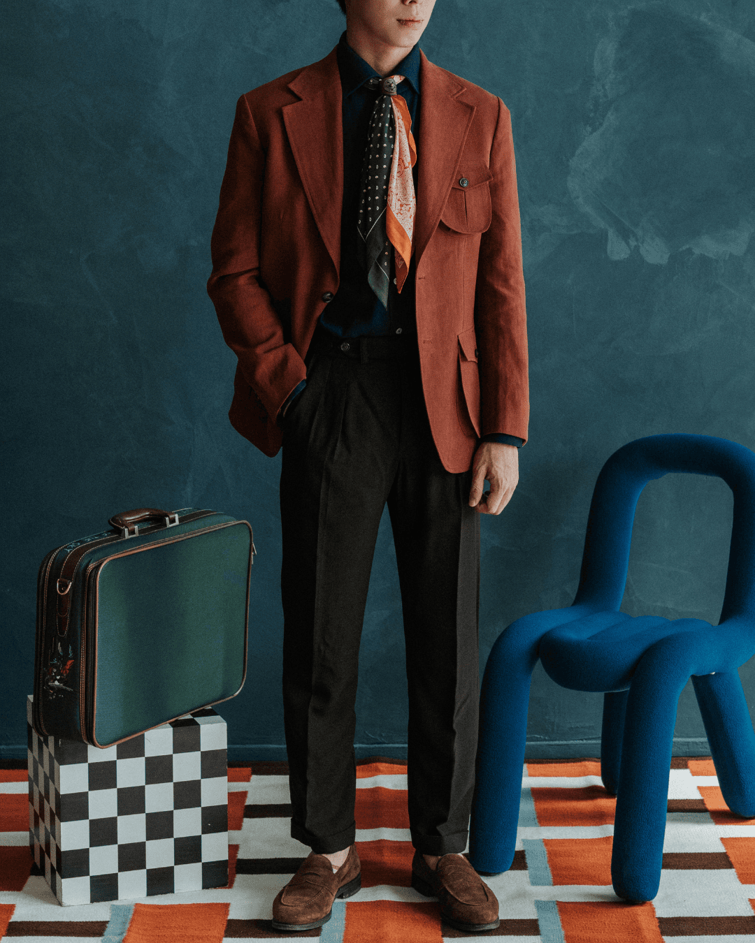Solbiati Art du Lin Linen Sport Coat in Terracotta