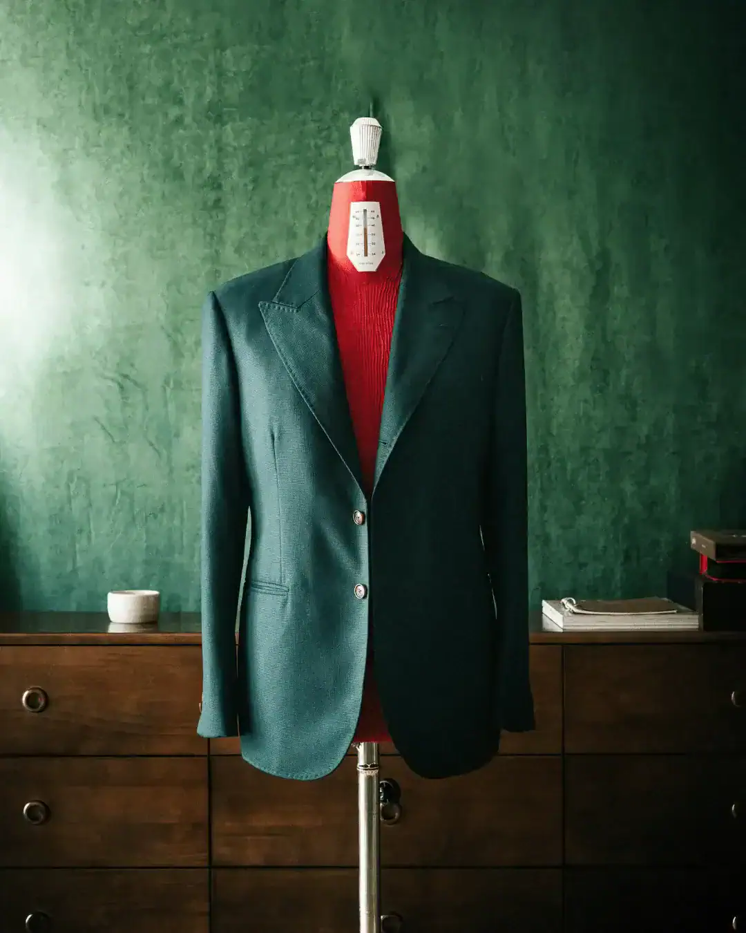 The Peak-Lapel Suit in Vitale Barberis Canonico Forest Green
