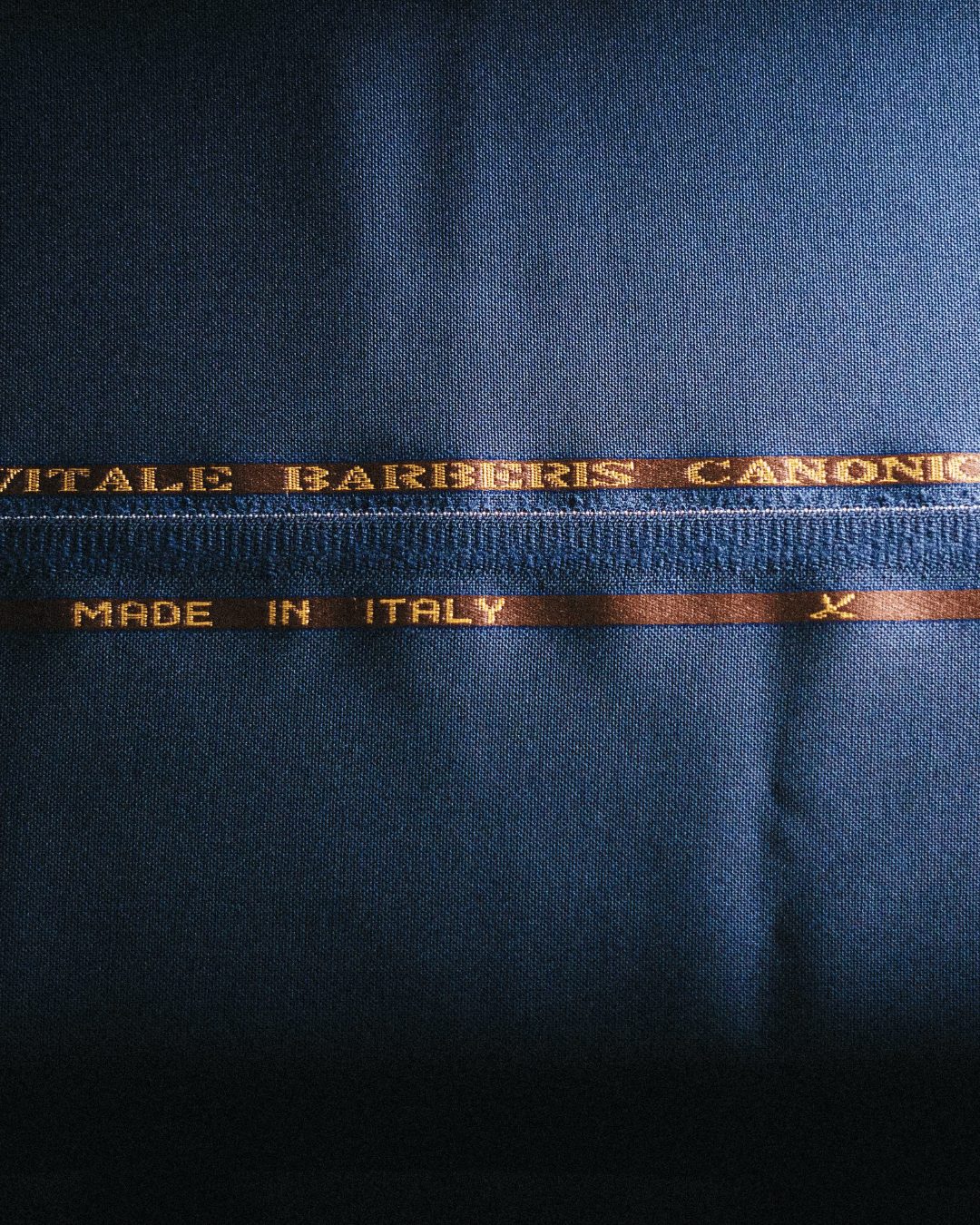 Vitale Barberis Canonico selvedge on navy wool suiting at ŠAKAL