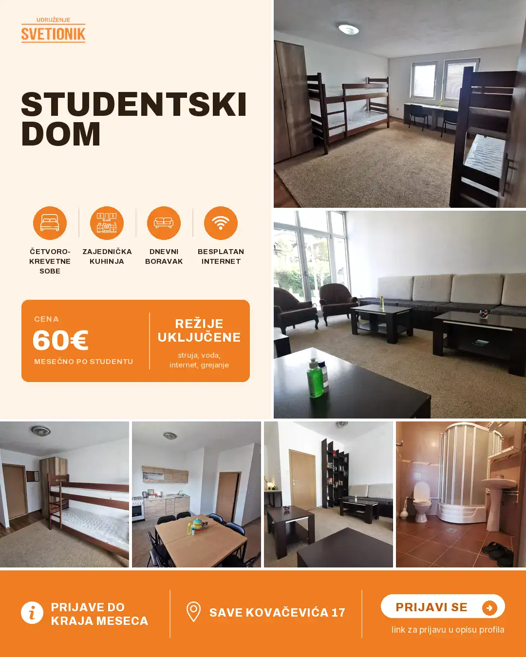 Otvorene prijave za Svetionikov studentski dom