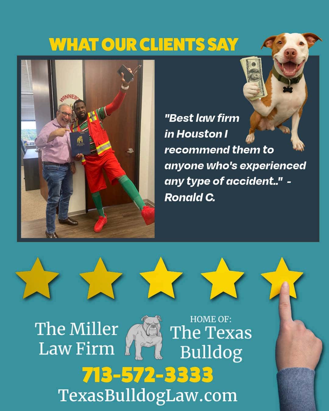 Client testimonial for The Miller Law Firm – Houston’s best car accident attorney