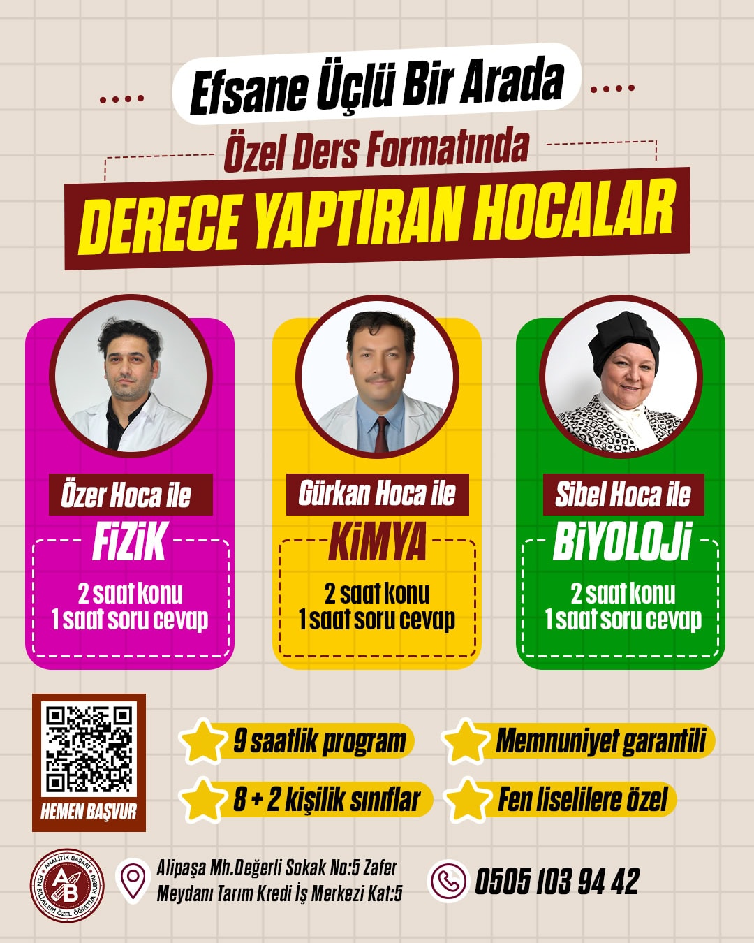 Derece Yaptıran Hocalarla Özel Ders Formatında Kurs
