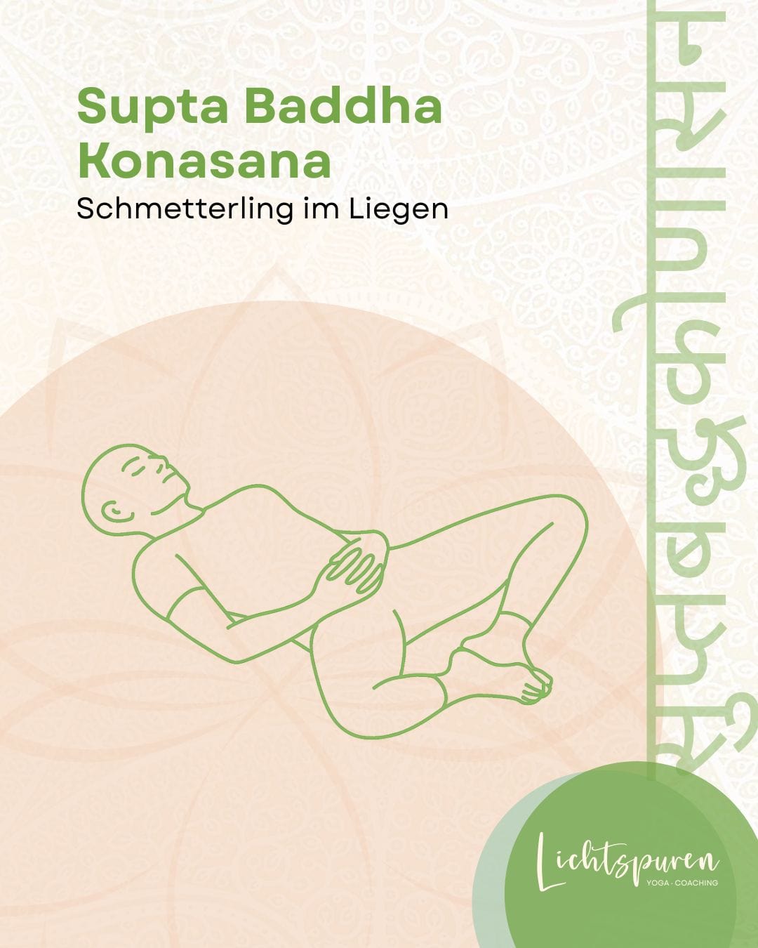 Asana Supta Baddha Konasana liegender Schmetterling