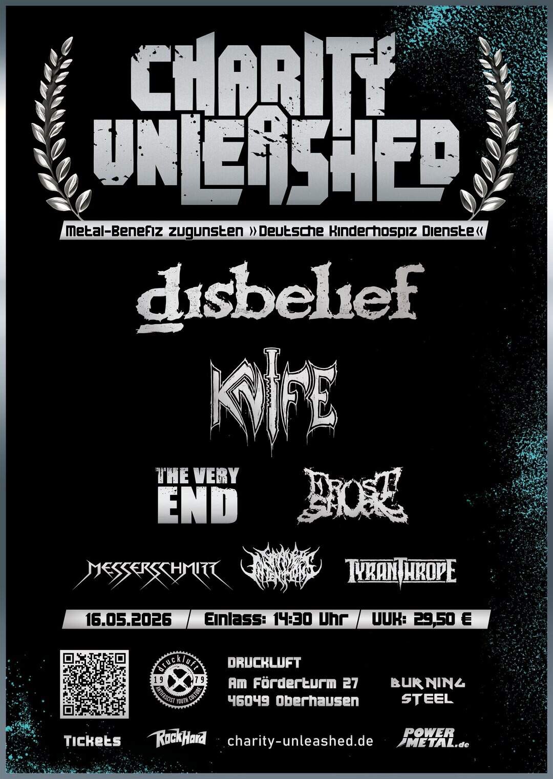 Flyer of Charity Unleashed Festival 2026 in Oberhausen.