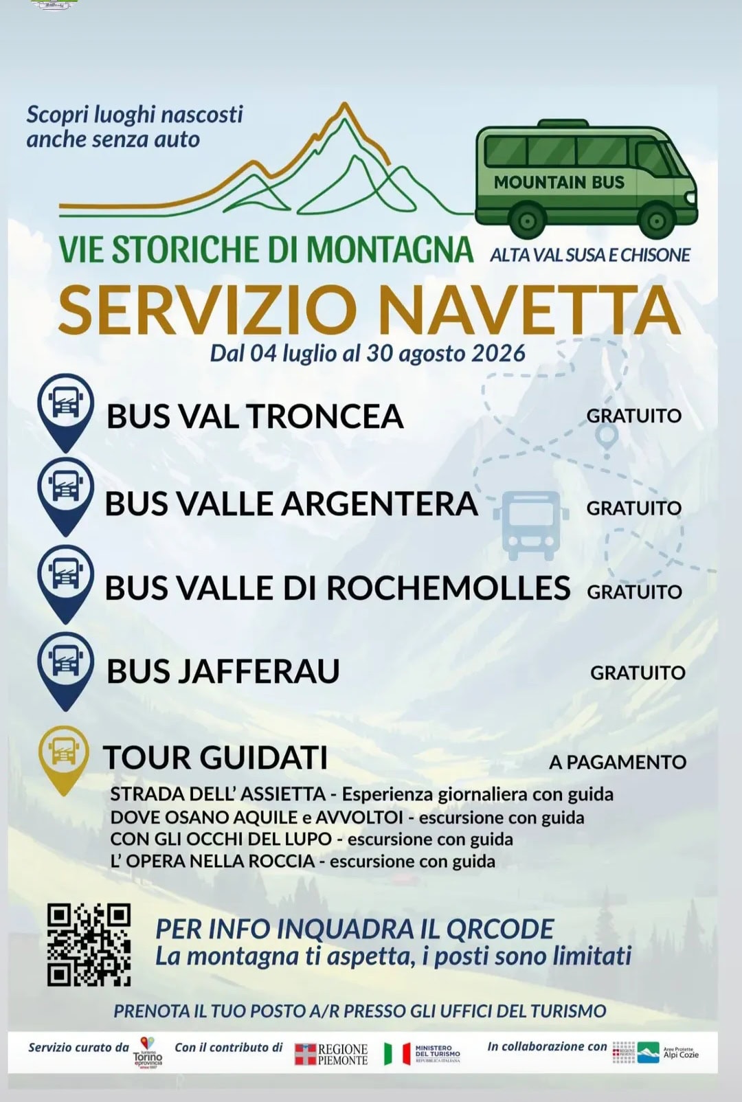 Navette turistiche Valchisone e Alta Val Susa