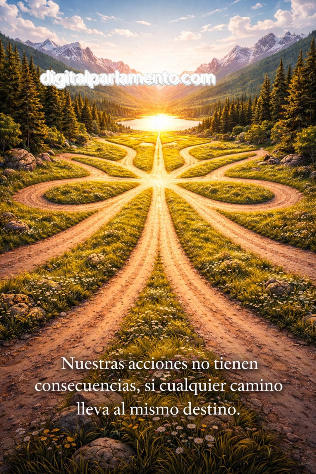 Reflexiones existenciales sobre el destino, la responsabilidad de los actos y la toma de decisiones en el desarrollo personal.