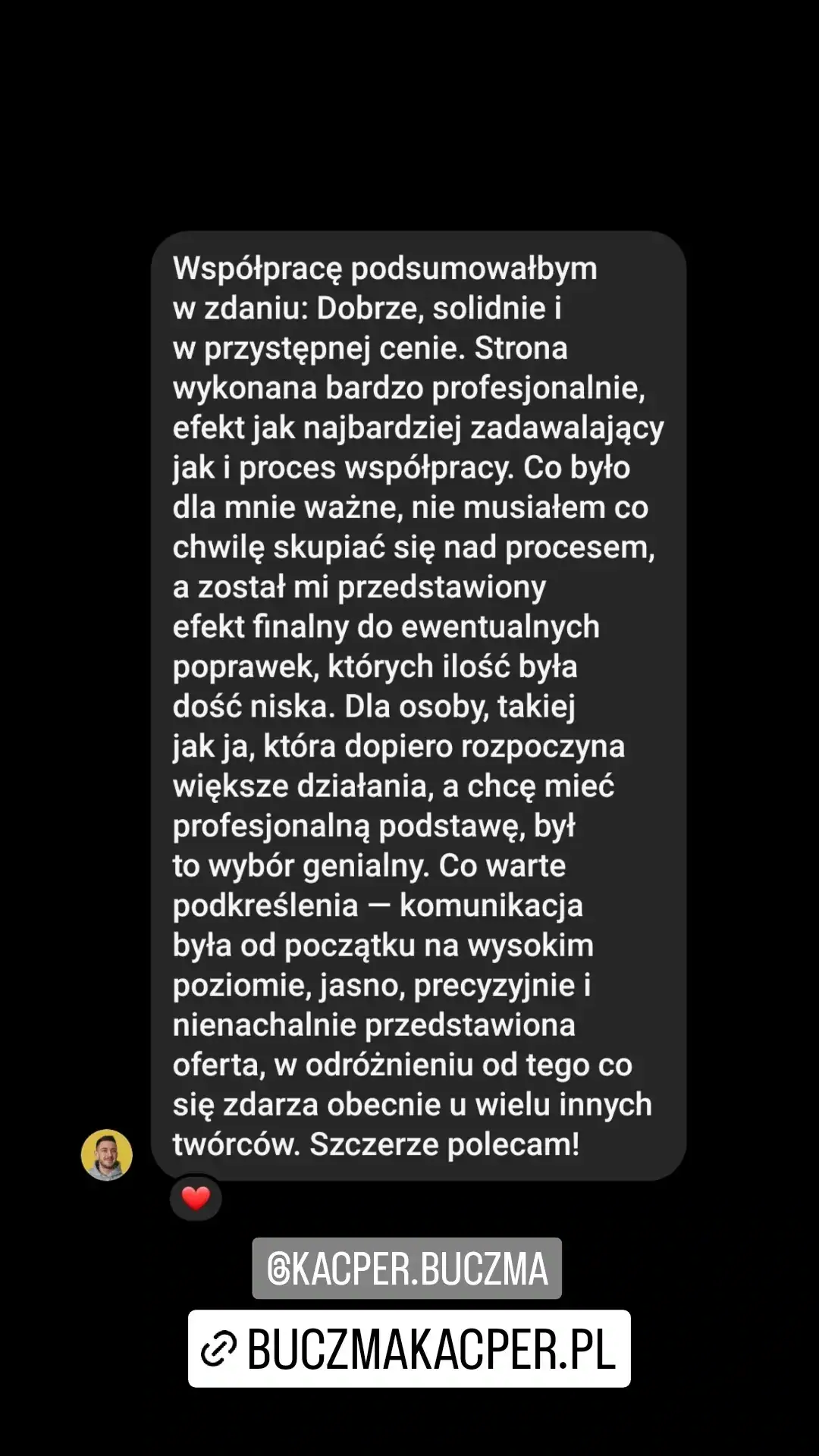 Stronomaniak - twórca stron internetowych. Kacper Buczma opinia.