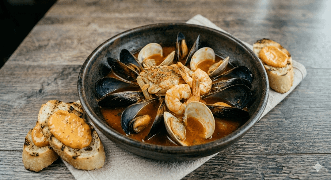 Bouillabaisse with shrimps