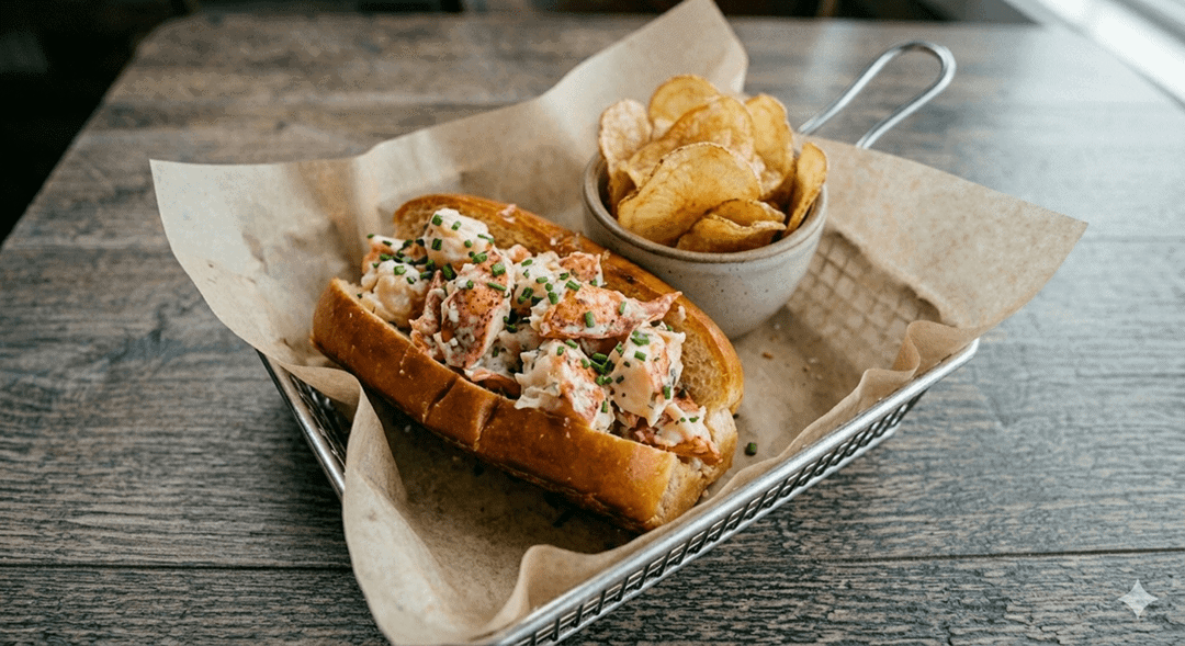 Classic Lobster Bun with chips