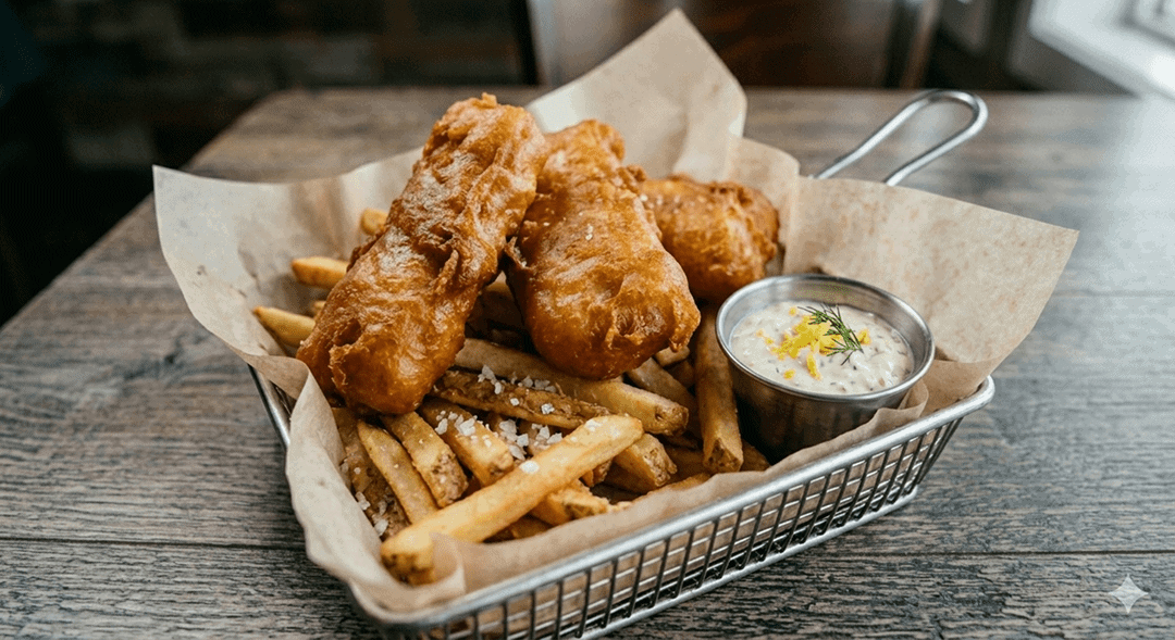 Fish & Chips Basket with ranch