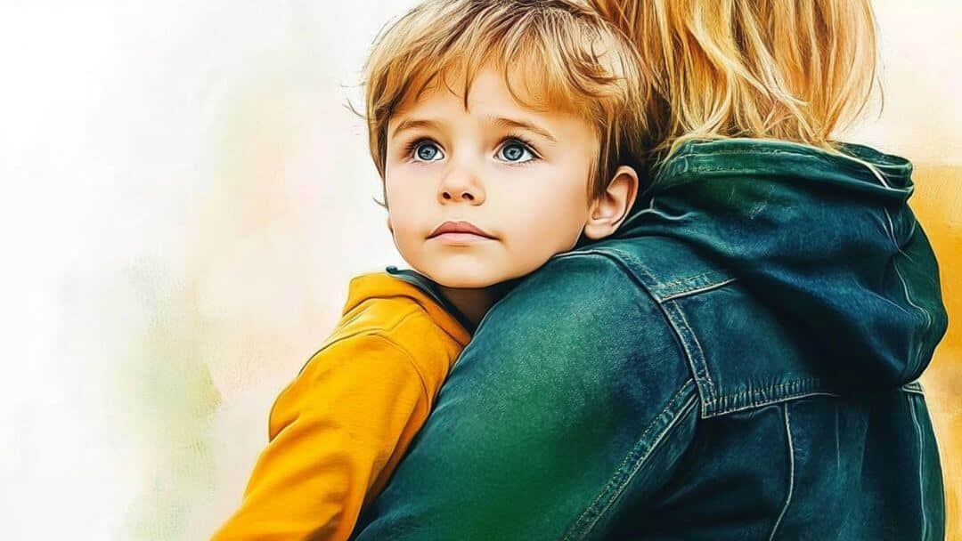 Mutter hält das hochsensible Kind im Arm