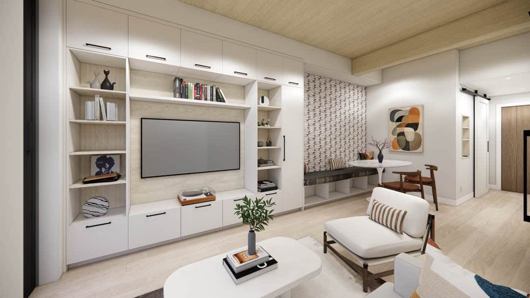 Rendering of the interior of a Studio Suite at Start Condos in Barrie