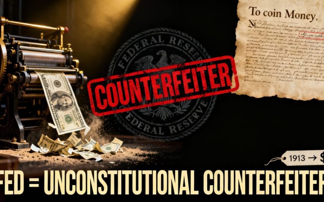 The Fed. Unconstitutional COUNTERFEITER Stealing Our Currency, Prosperity And Freedom