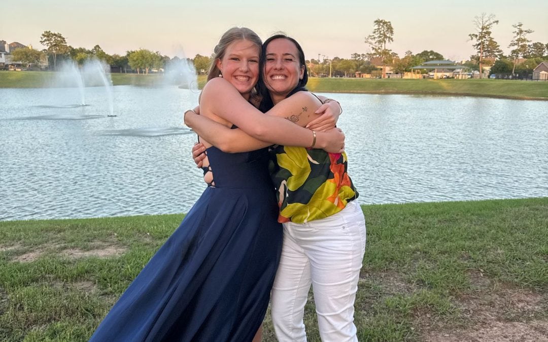 Exchange student Maya and her host mom on Prom Day!