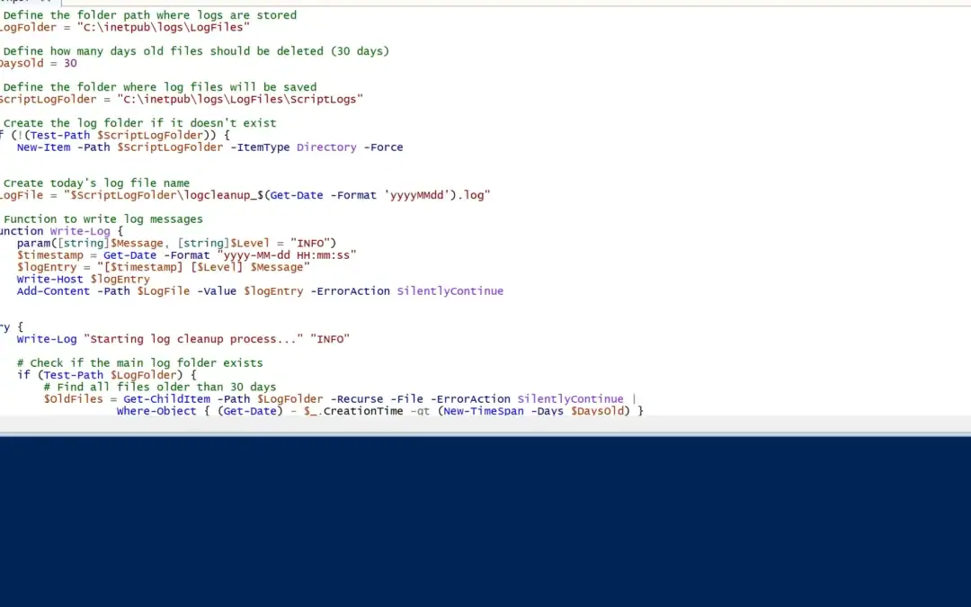 Automatically Clean Up Old Log Files with PowerShell