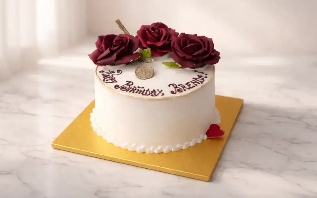 Luxury birthday cake by Prestige Patisserie in North London