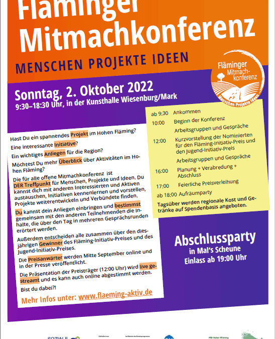 Fläminger Mitmachkonferenz am 2. Oktober 2022