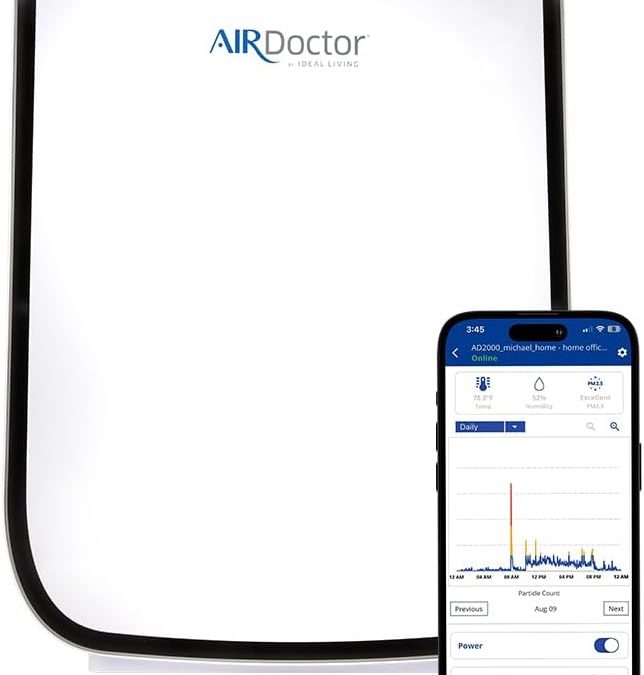 AIRDOCTOR 2000i SMART Air Purifiers for Small Rooms & Medium/Small Bedrooms, 3 Stage Filtration with Pre-Filter, UltraHEPA, Carbon/VOC (AirDoctor 2000i Smart)