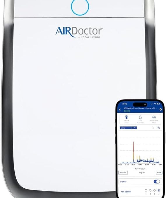 AIRDOCTOR 3500i SMART Air Purifier for Living Rooms & Bedrooms. 3 Stage Filtration with Pre-Filter, UltraHEPA, Carbon/VOC. Captures Particles 100x Smaller Than HEPA Standard