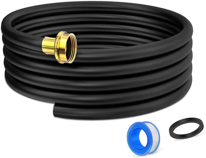 20FT Dehumidifier Drain Hose with 3/4 Inch FHT Connector, featuring Rust-Resistant Brass Fittings for Leak-Proof Connection, Perfectly Compatible with Most Dehumidifier Brands(7 Length Options)