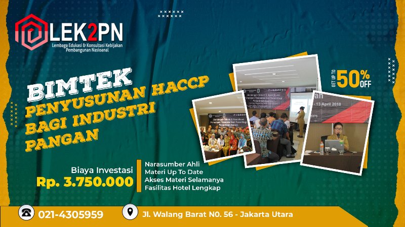 BIMTEK PENYUSUNAN HACCP BAGI INDUSTRI PANGAN