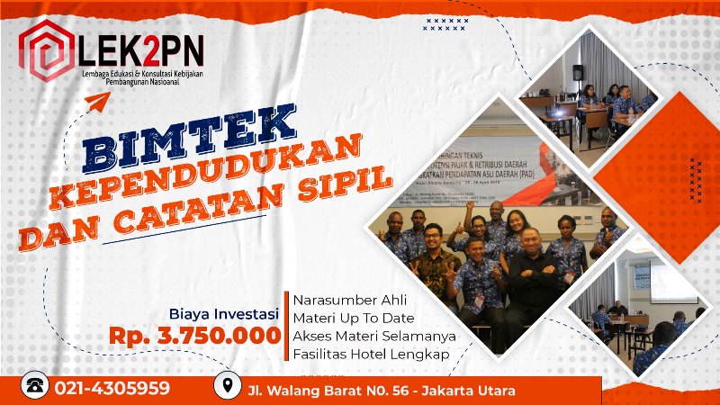 JADWAL BIMTEK KEPENDUDUKAN DAN PENCATATAN SIPIL
