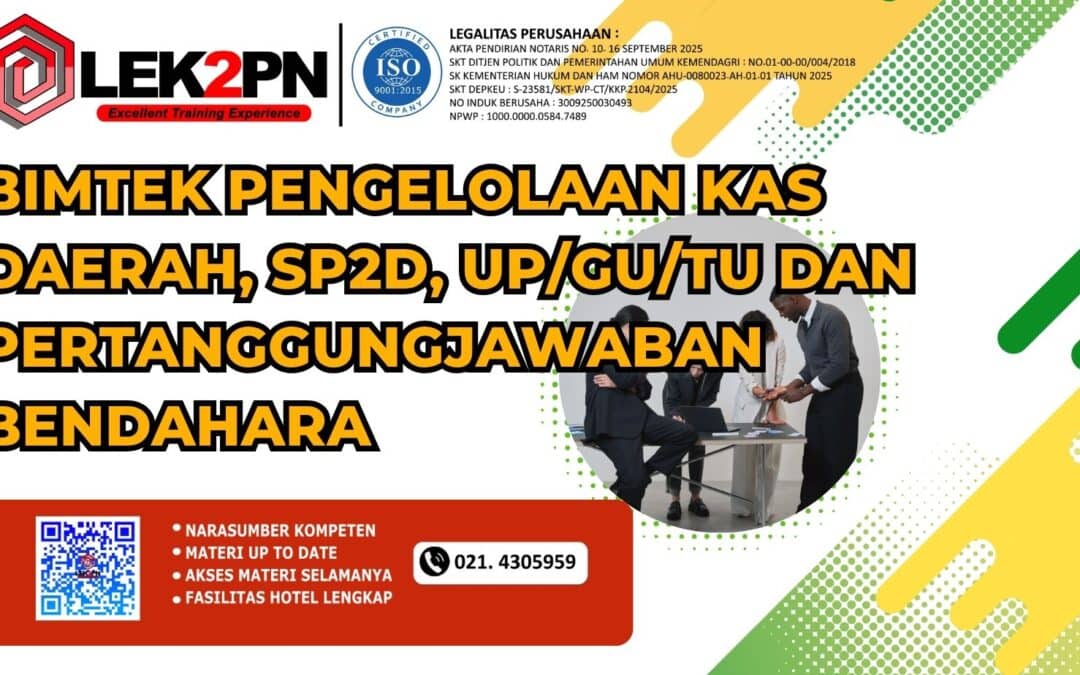 Bimtek Pengelolaan Kas Daerah, SP2D, UP/GU/TU Dan Pertanggungjawaban Bendahara (New 2026)