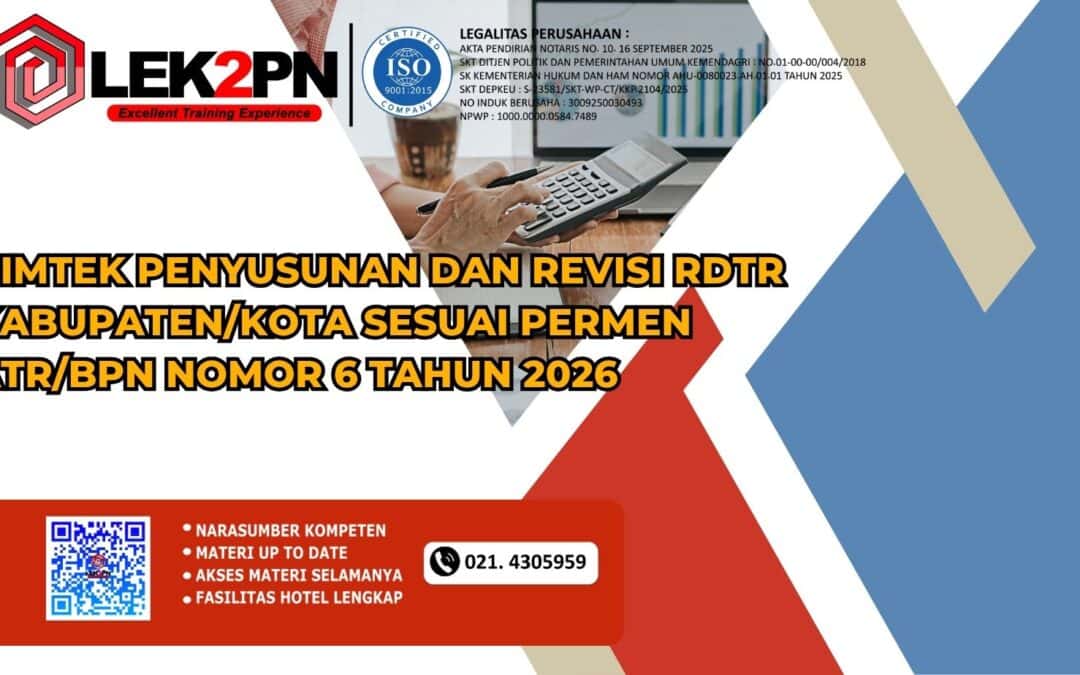 Bimtek Penyusunan dan Revisi RDTR Kabupaten/Kota Sesuai Permen ATR/BPN Nomor 6 Tahun 2026 (New 2026)