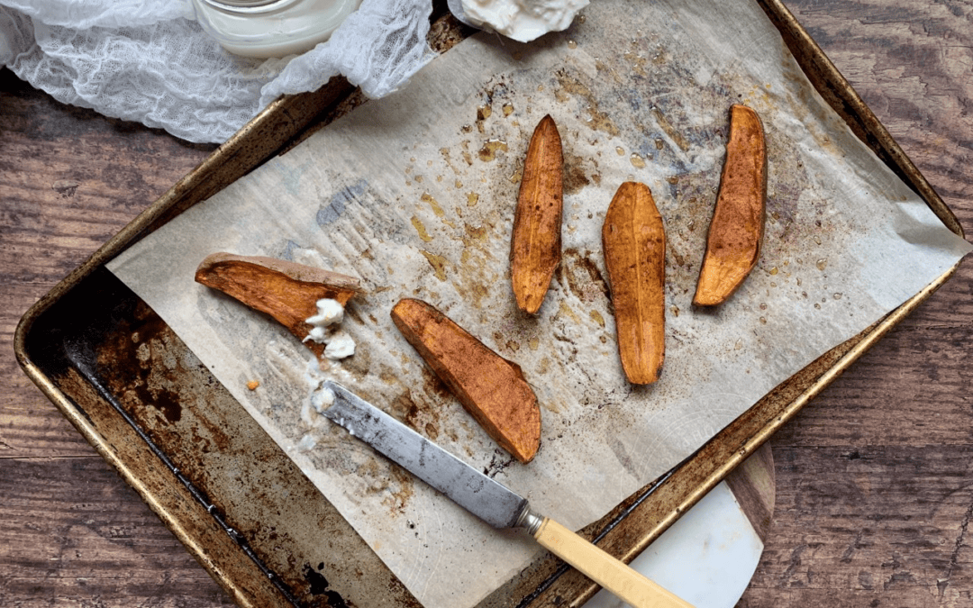 Baked Sweet Potato with Burrata