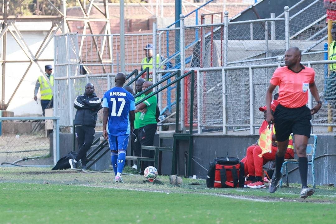 Knowledge Musona Knowledge Musona walks straight to the dressinv room at Rufaro stadium after being subbed