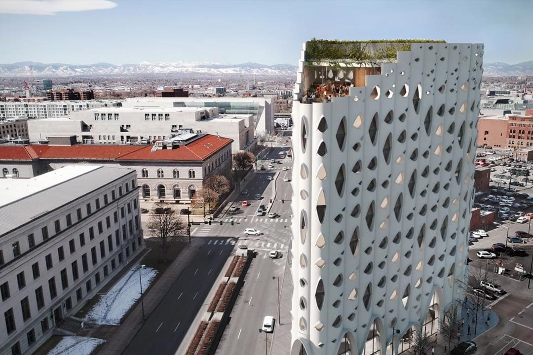 The creators of the Populus hotel have promised to overcompensate for their emissions by a factor of 400% to 500%. Photograph: Courtesy of Populus