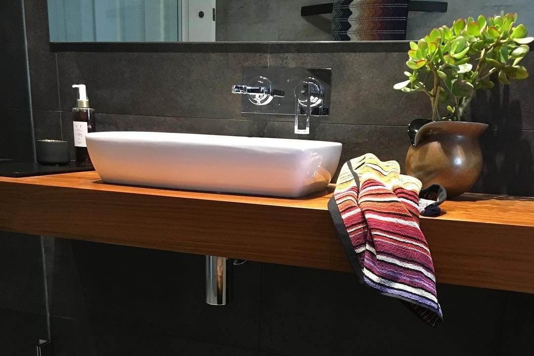 Custom Made Free Floating Teak Vanity