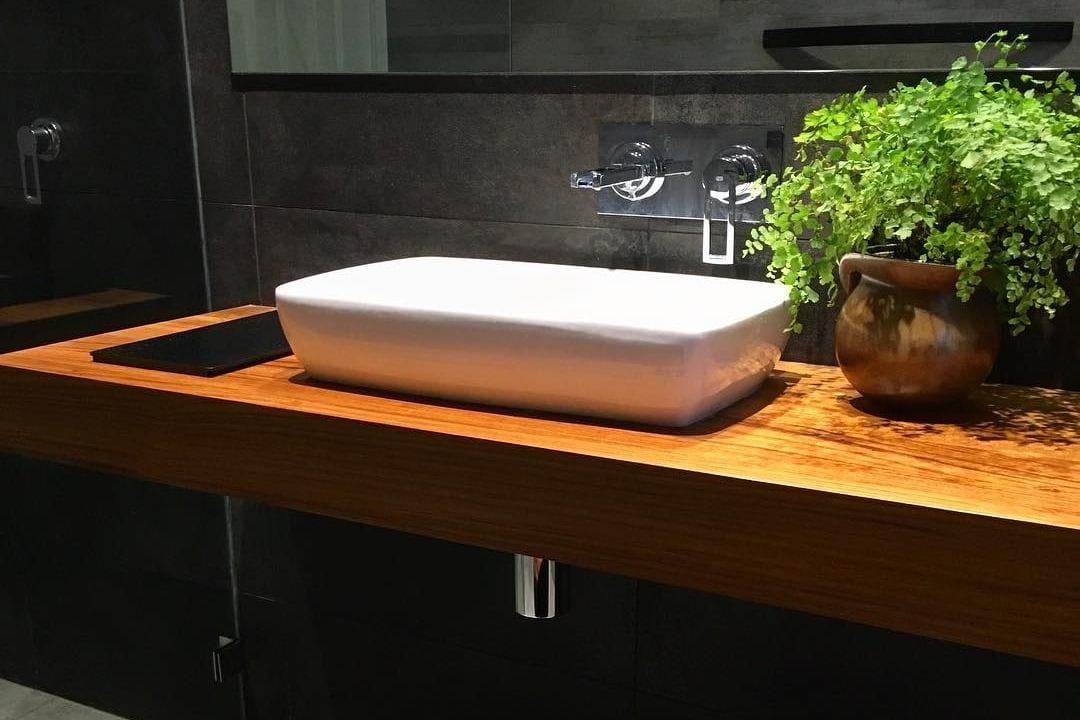 Custom Made Free Floating Teak Vanity