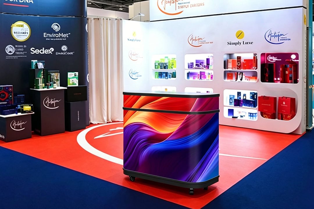 Fronta Series Front Desk LED Display - Exhibition booth in USA